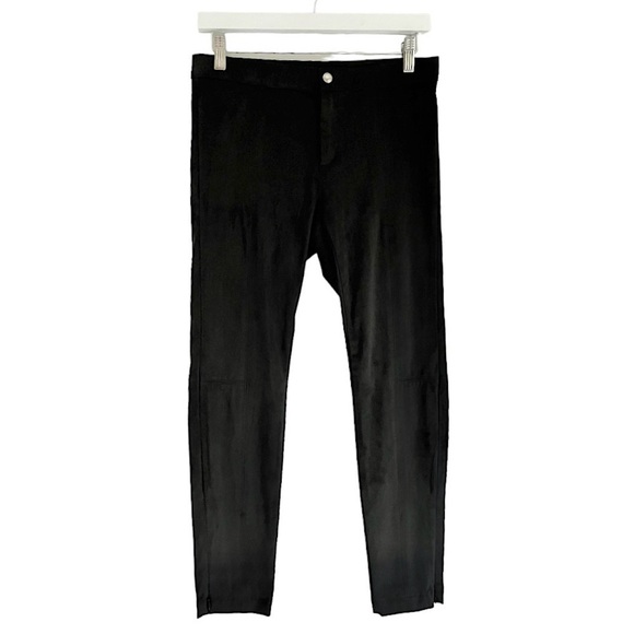 NWT Banana‎ Republic Women’s Faux Suede Zipper Ankle Pants Black Size 6 Petite - Picture 1 of 10